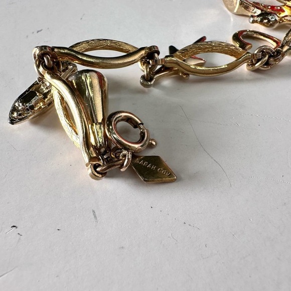 Vintage Sarah Coventry Goldtone Charm Bracelet 7.5" - Picture 7 of 13